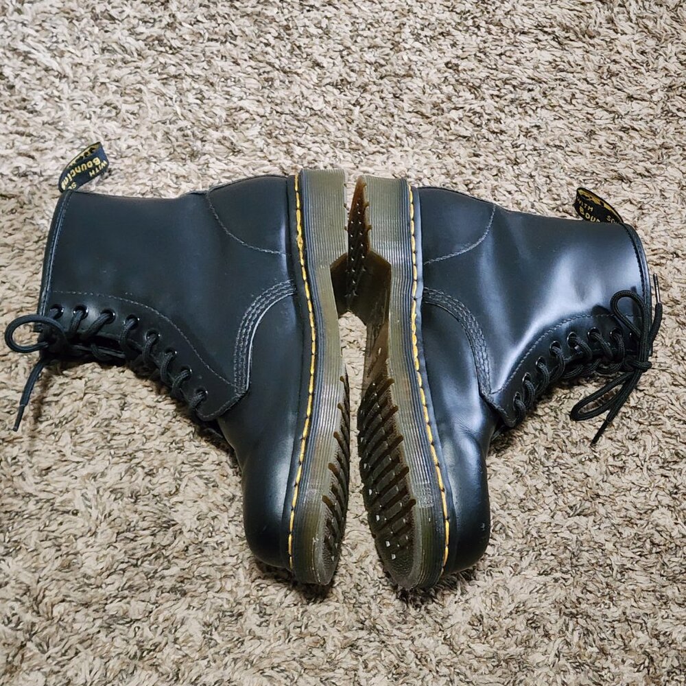 Dr Marten 1460 Black Smooth Leather Lace Up Boots Women's Size 9 - Picture 6 of 14